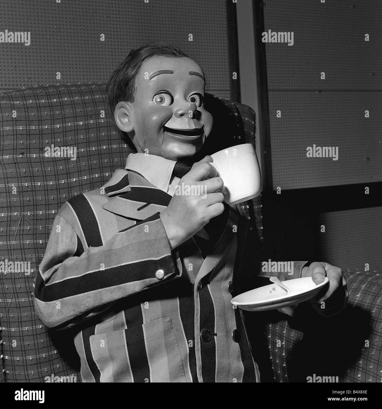 Archie Andrews 1958 ventriloquist s dummy drinking from cup holding