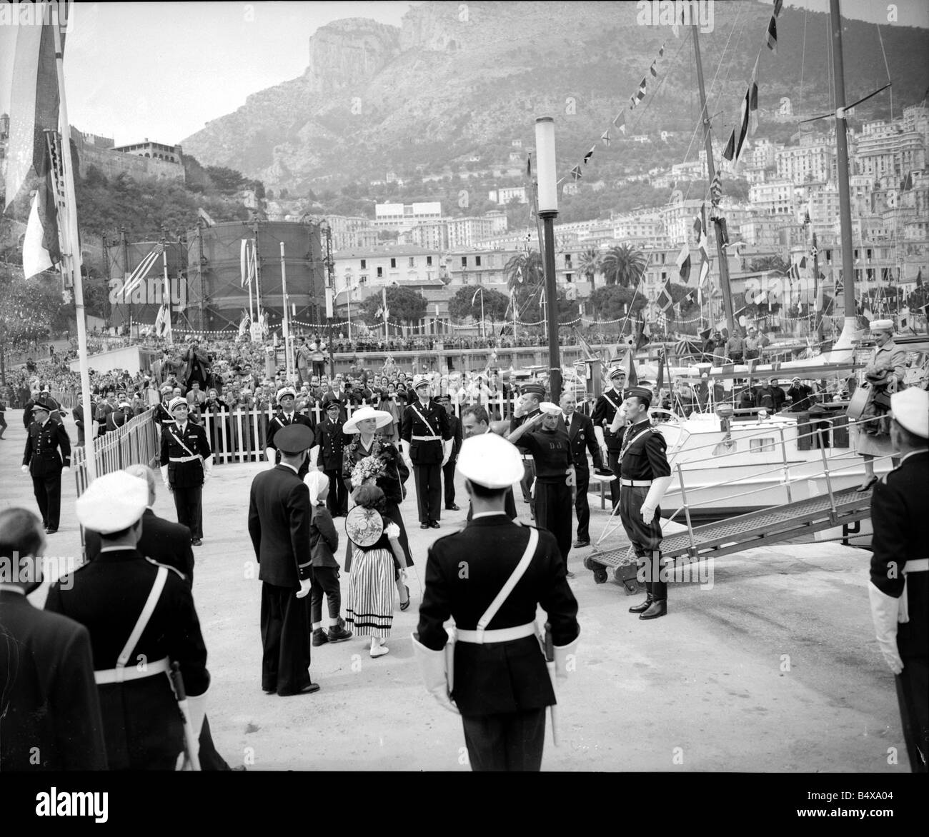 Princess Grace Kelly 1956 arrives in Monte Carlo Stock Photo