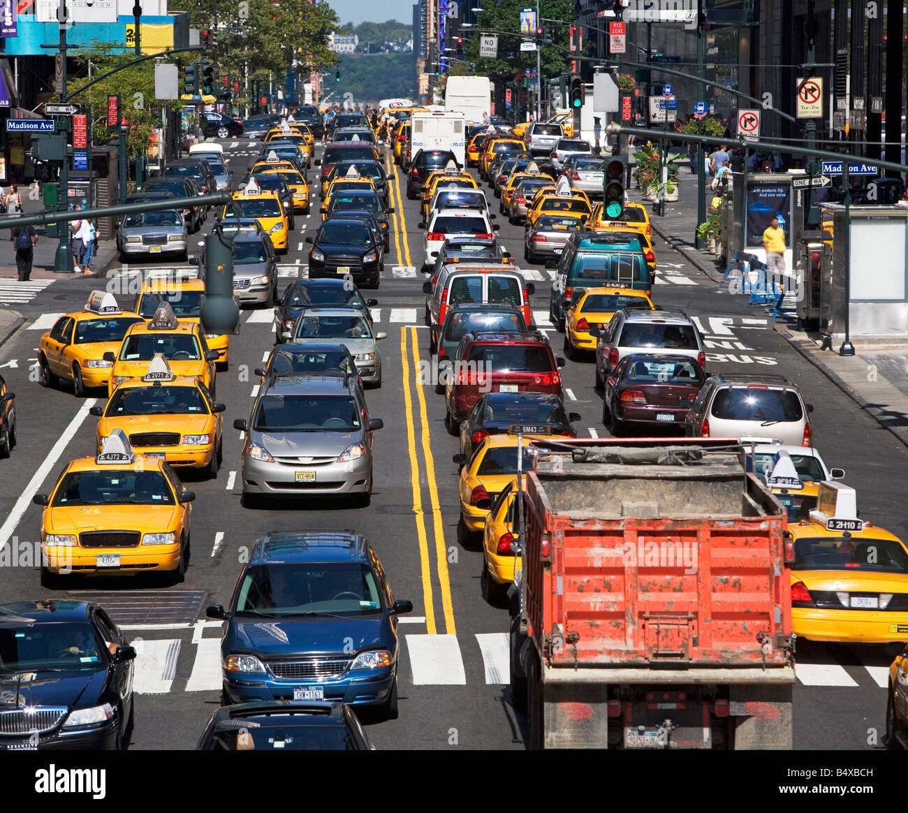 Traffic jam in city Stock Photo