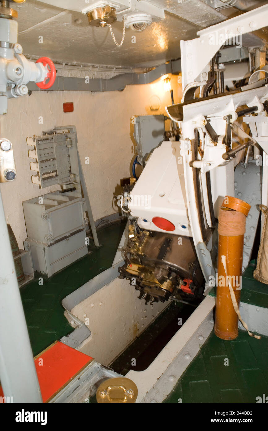 Inside of HMS Belfast the World War Two battleship moored on the River ...