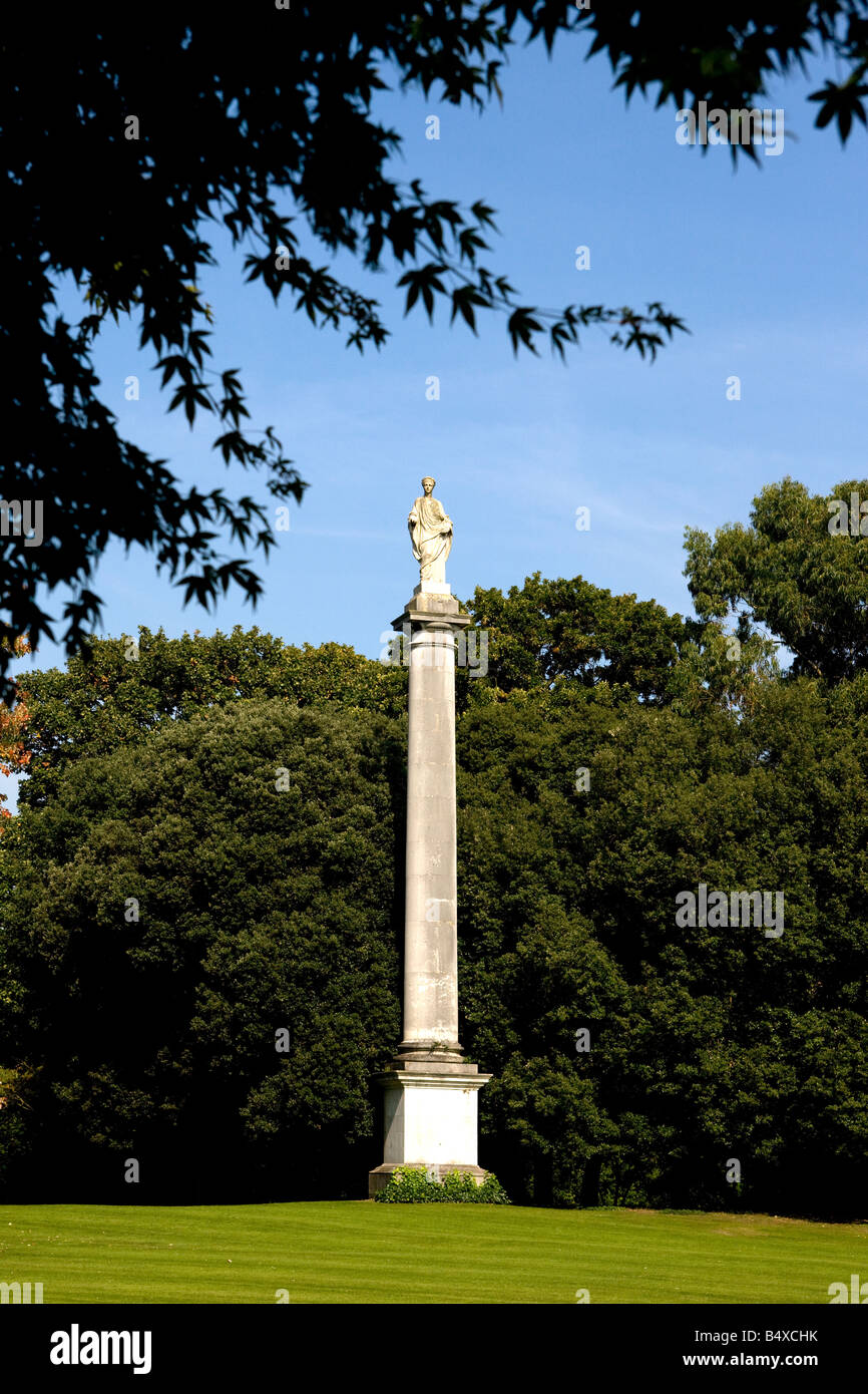 Statue of the Goddess Flora  on Doric Column Syon Park Gardens London England UK Stock Photo