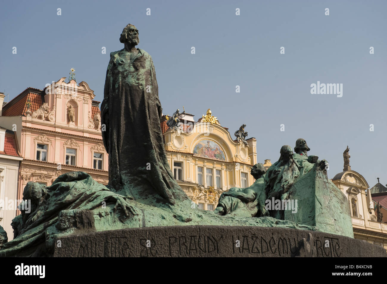 Historical monument in plaza Stock Photo