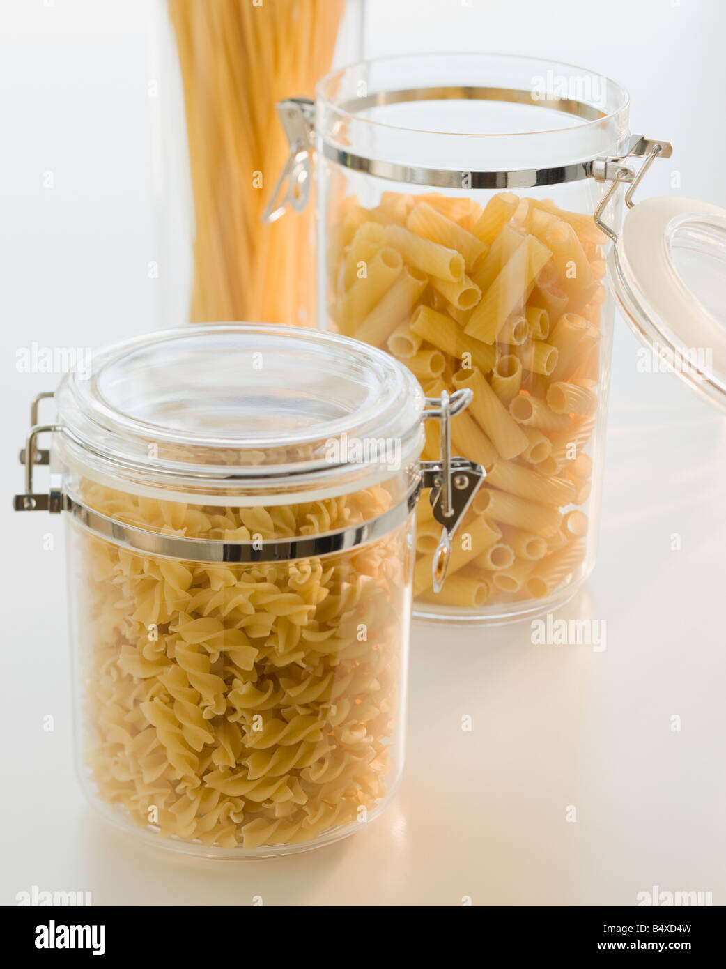 Containers of pasta Stock Photo