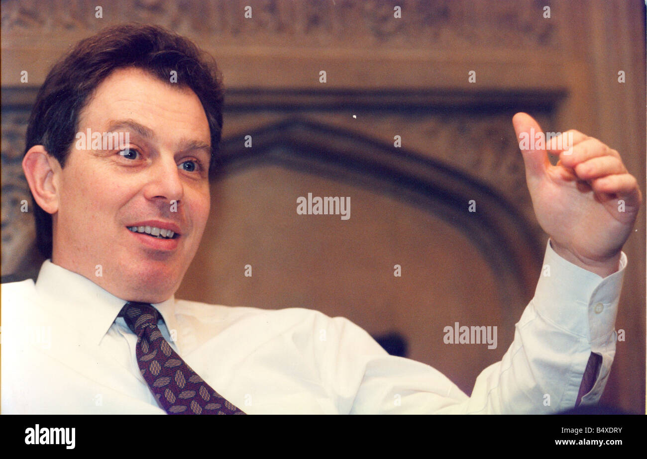 Prime Minister Tony Blair during an interview Stock Photo - Alamy