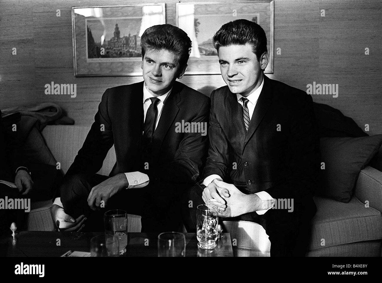The Everly Brothers Phil and Don London August 1963 American singers Stock Photo