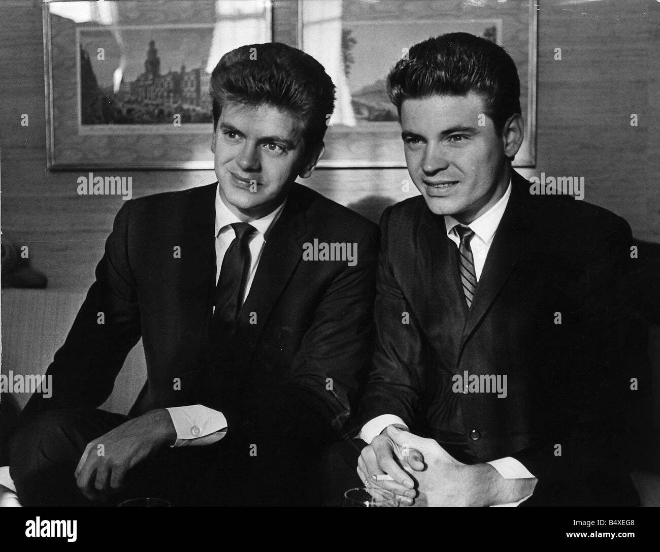 Everly Brothers from left Phil And Don 19th January marks the birthday of Phil Everly born in 1939 Stock Photo