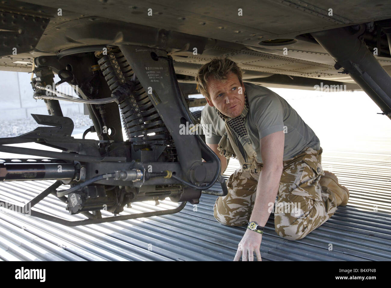 Celebrity Chef Gordon Ramsay with an Apache attack helicopter Camp ...