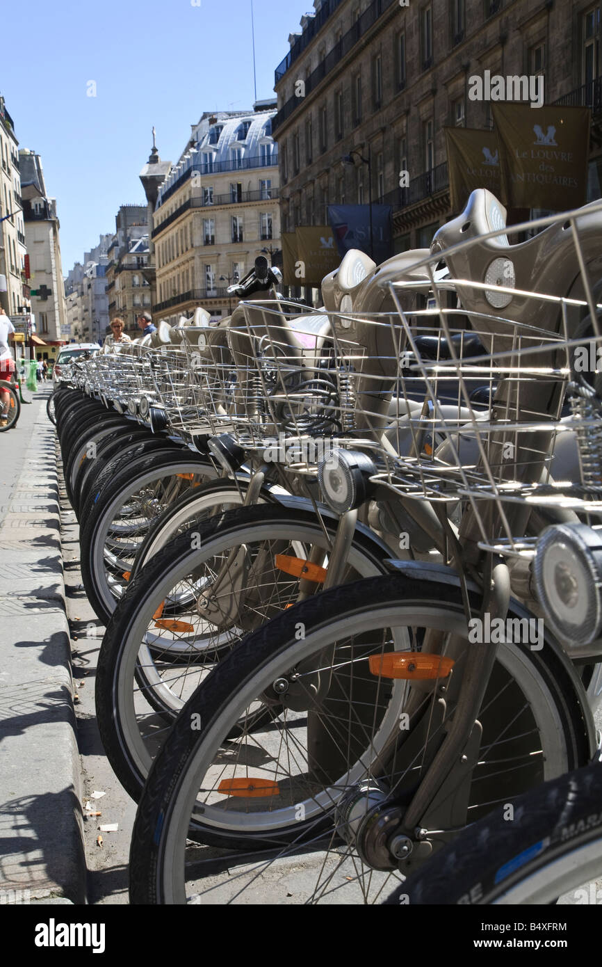 bicycles in the 2nd arrondissement Paris France Stock Photo