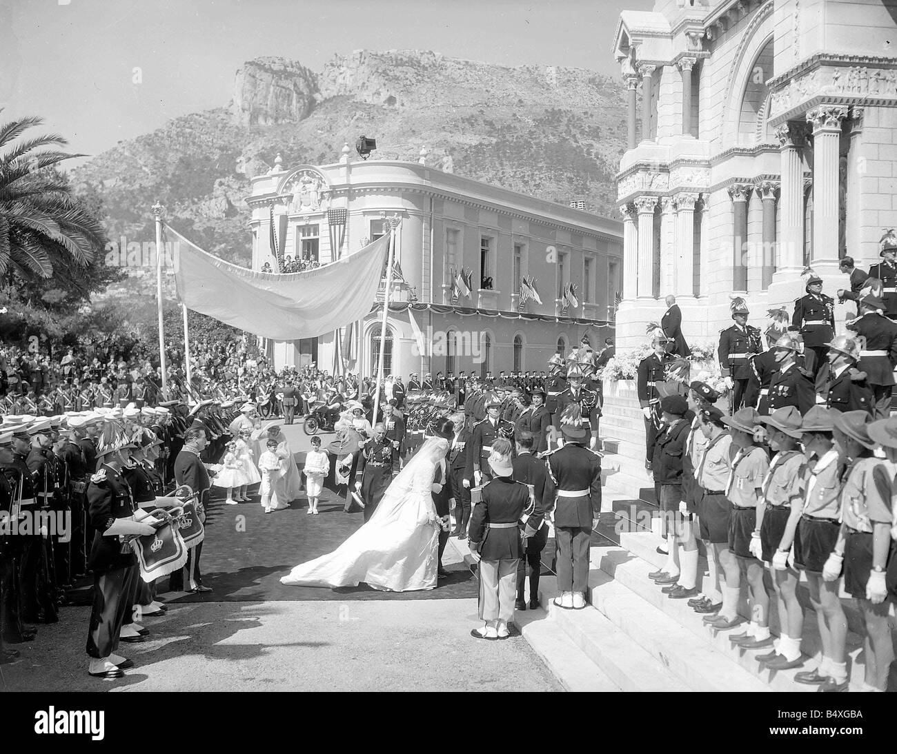 Monaco Prince Rainer April 1956 The wedding of Prince Rainer and Princess Grace Kelly Stock Photo