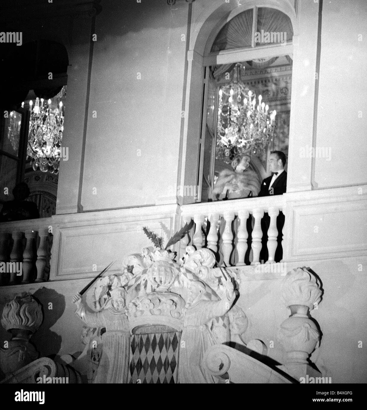 Princess Grace Kelly 1956 on Balcony 1956 692 Stock Photo