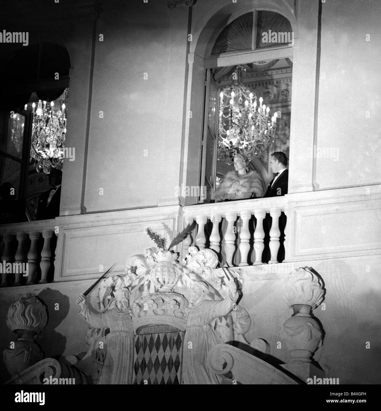 Princess Grace Kelly 1956 on Balcony 1956 692 Stock Photo