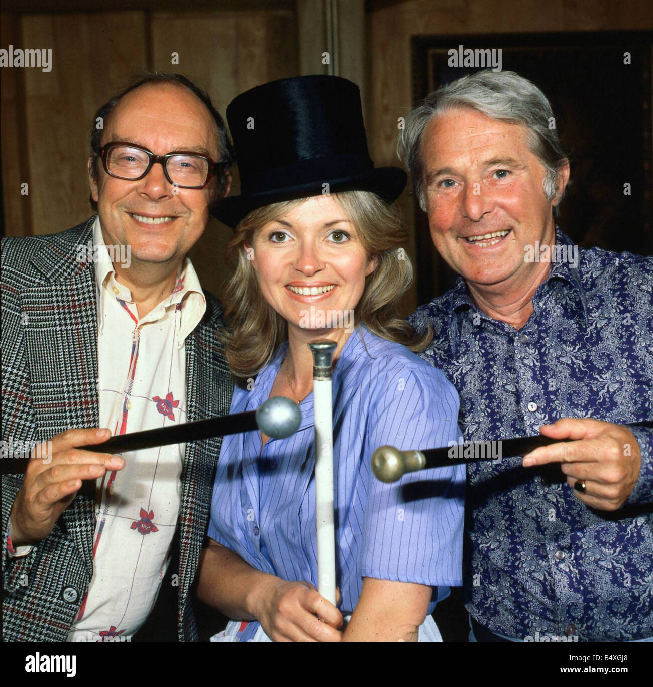 Morecambe and Wise with Hannah Gordon January 1979 Stock Photo