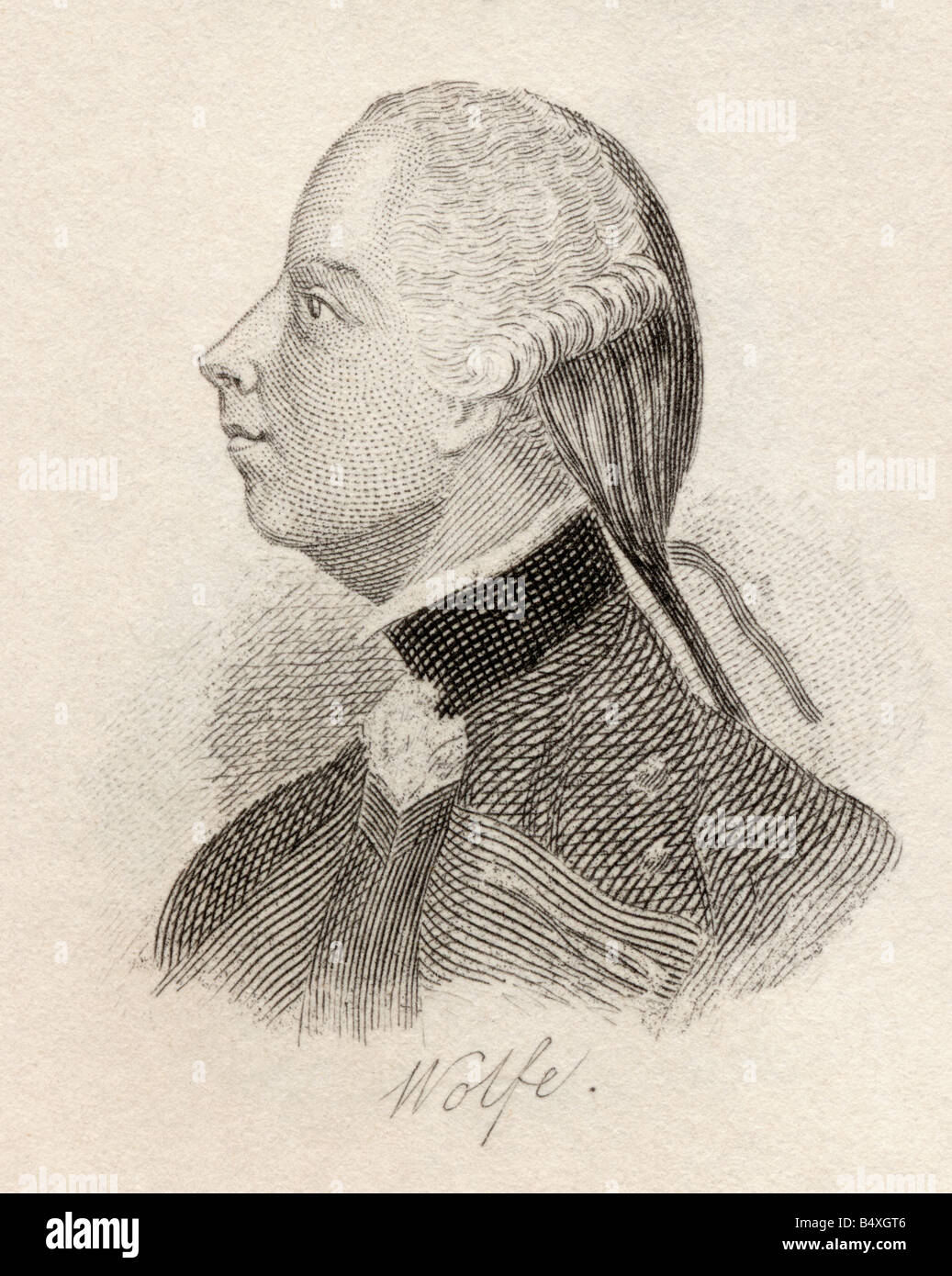 General James Wolfe, 1727 - 1759. British army officer and general. From the book Crabbs Historical Dictionary, published 1825. Stock Photo