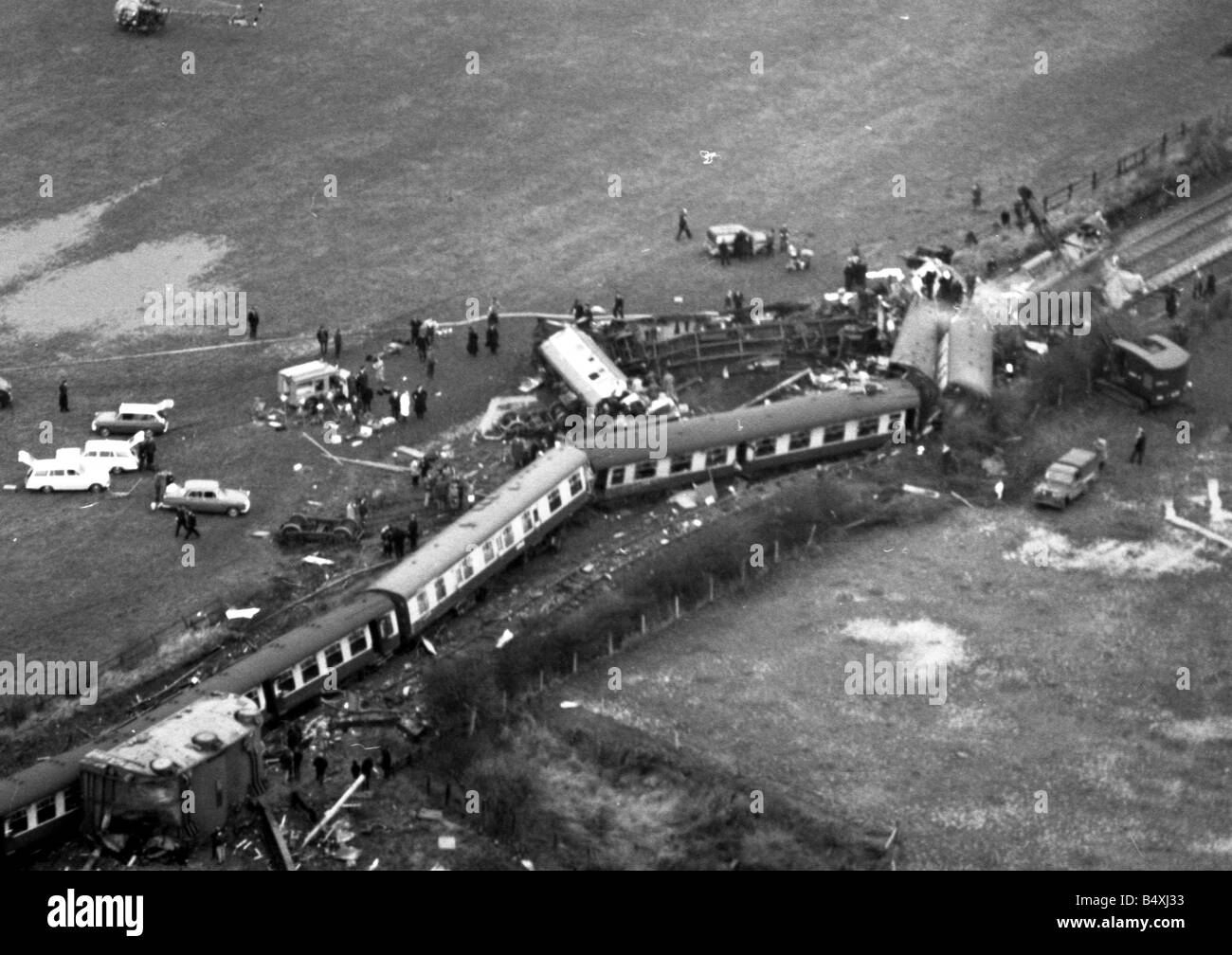 Hixon Train Accident Jan. 1968;The wreckage of the Intercity Manchester