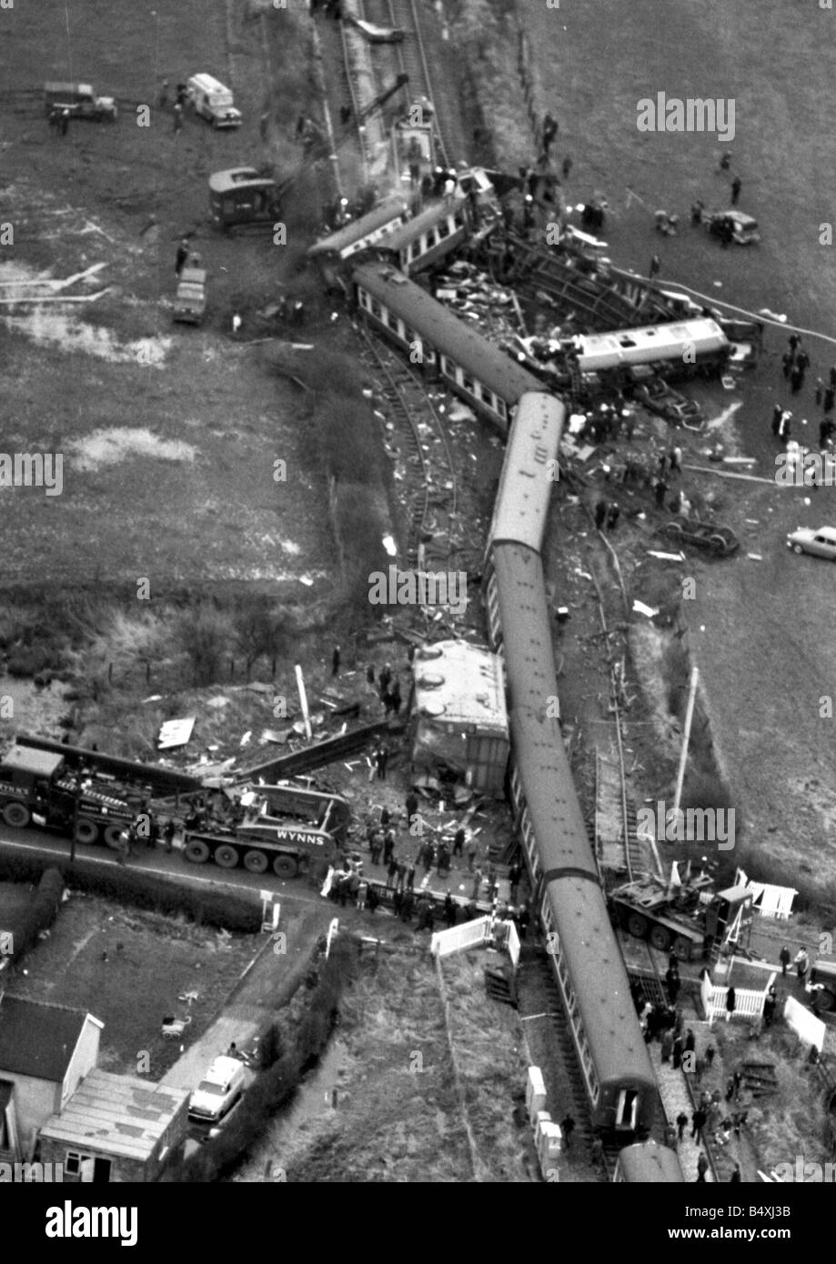Hixon Train Accident Jan. 1968;The wreckage of the