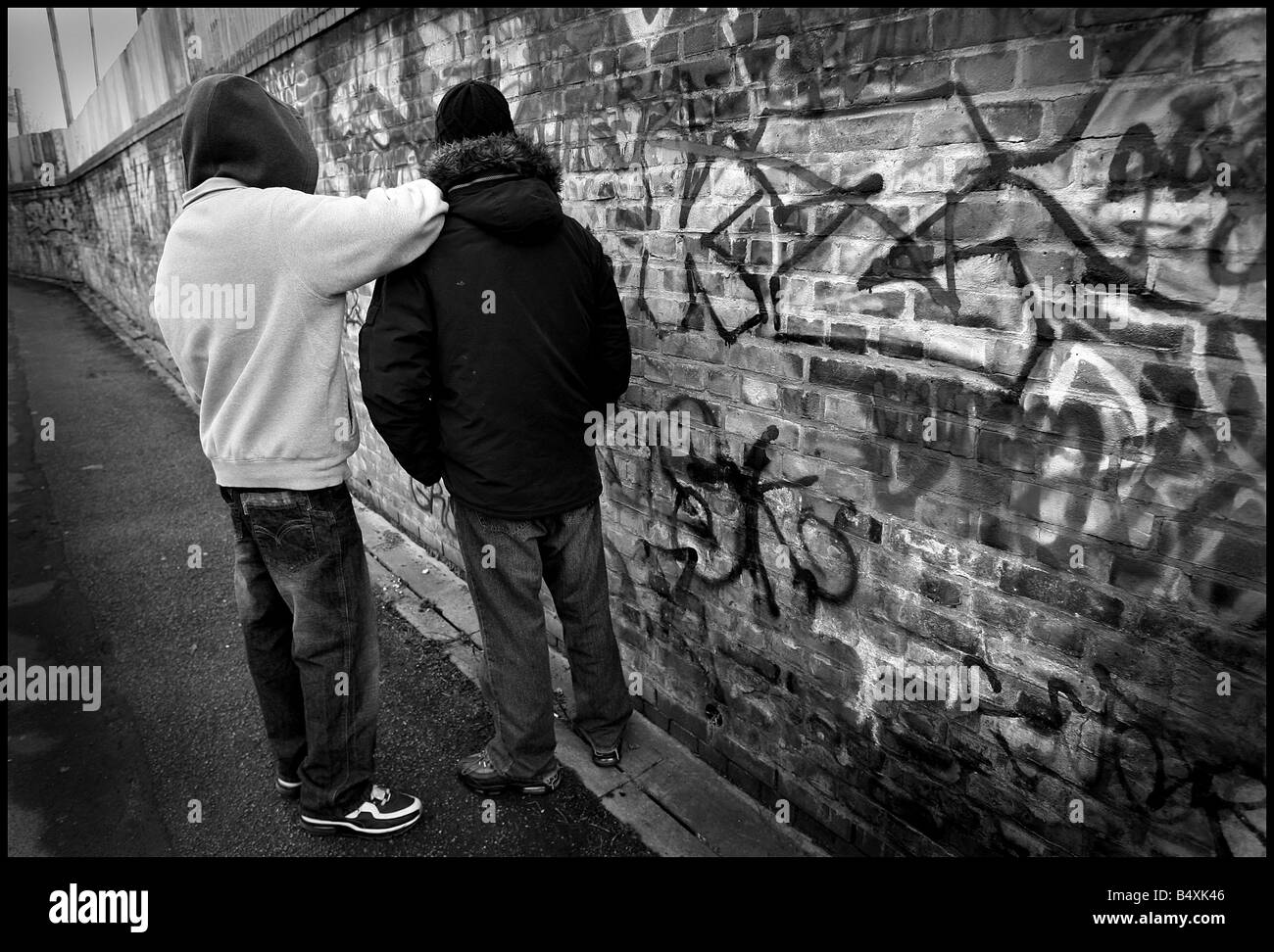 Billy Cox murder ;The Fenwick Estate North Clapham today. 2 of the unidentified teenagers who