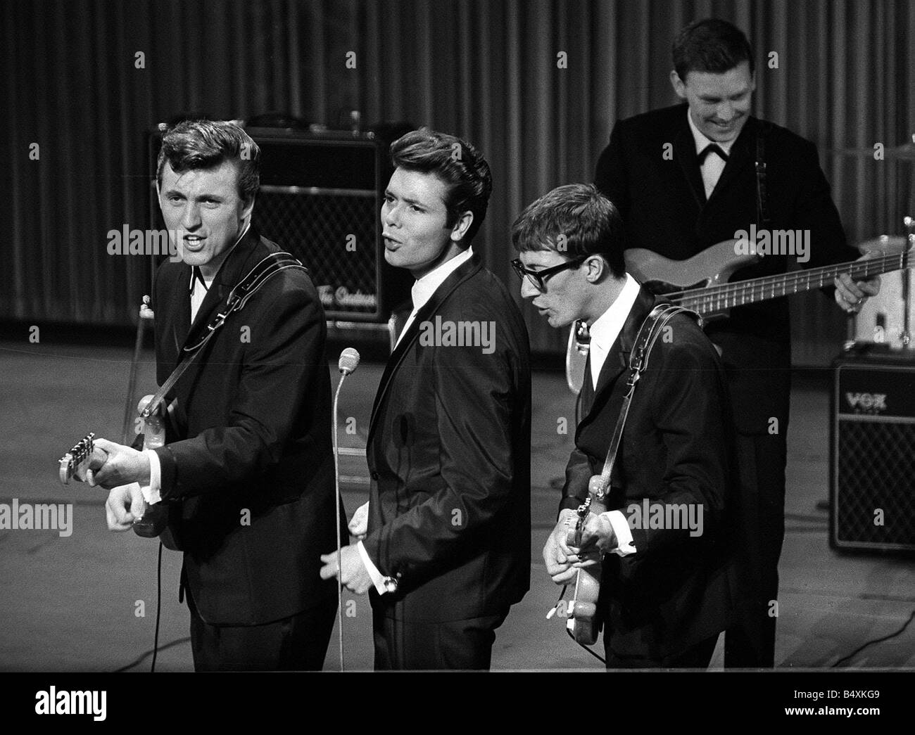 Cliff Richard and the Shadows Oct 1962 on stage at the dress rehearsal of the Royal Variety show Music Stock Photo