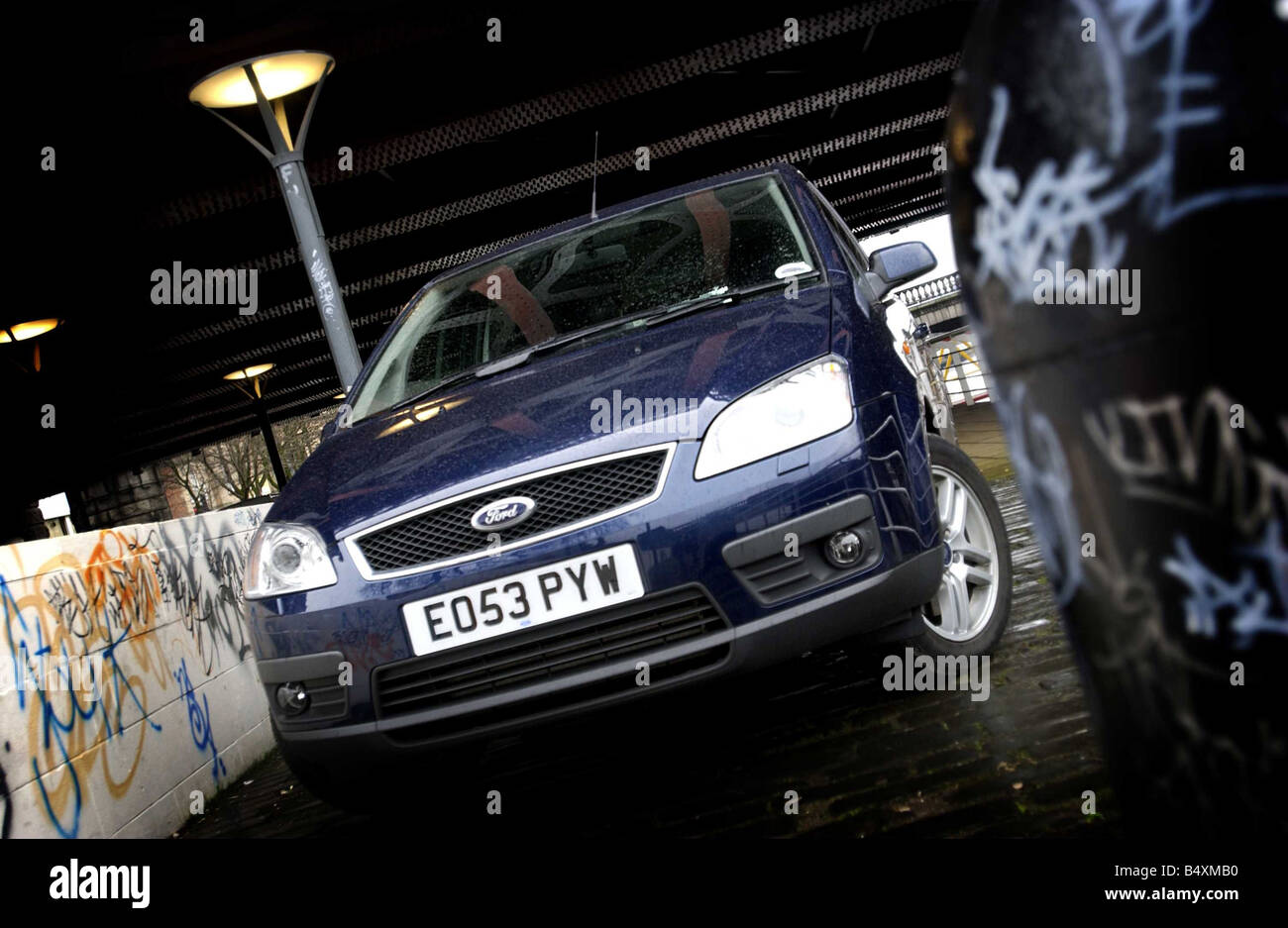 Ford Focus C Max diesel photographed in underpass by the Clyde Glasgow 2003 Stock Photo