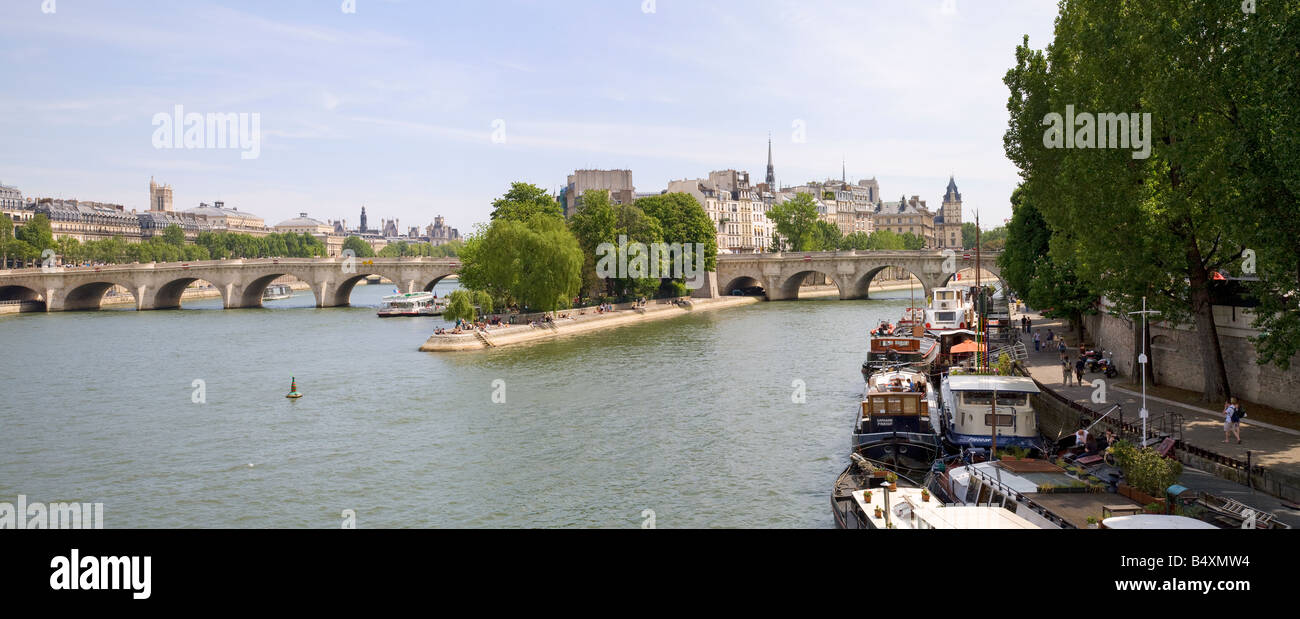 Île de La Cité and the River Seine from Pont des Arts Paris France Stock Photo