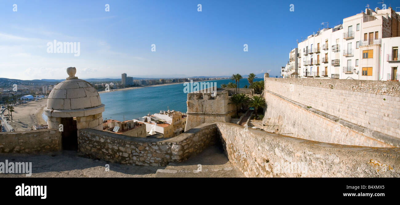 the castle Peníscola Peñíscola Valenciana Costa del Azahar Alzahar Levante Spain Stock Photo