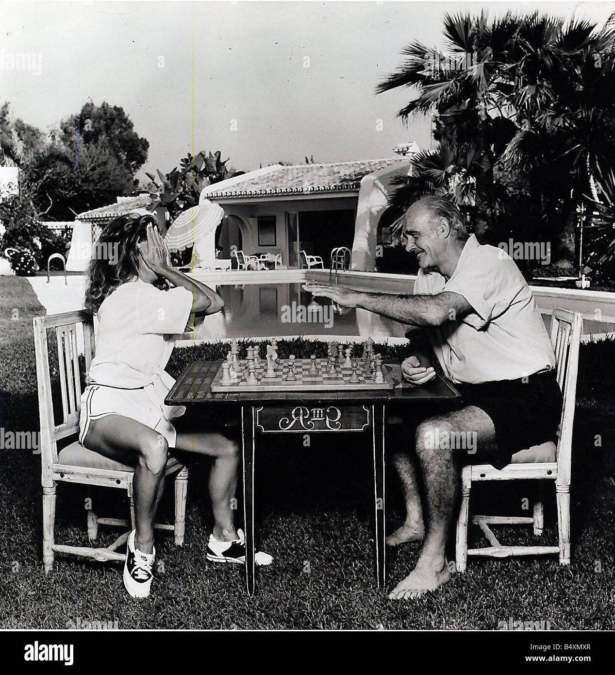 Sean Connery and wife Micheline at their Marbella villa that they are about to sell Stock Photo