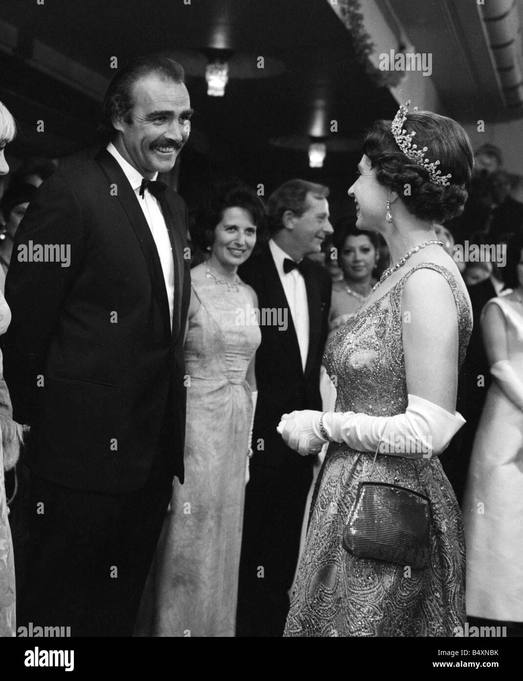 Sean Connery meets the Queen at the premiere of the James Bond film You