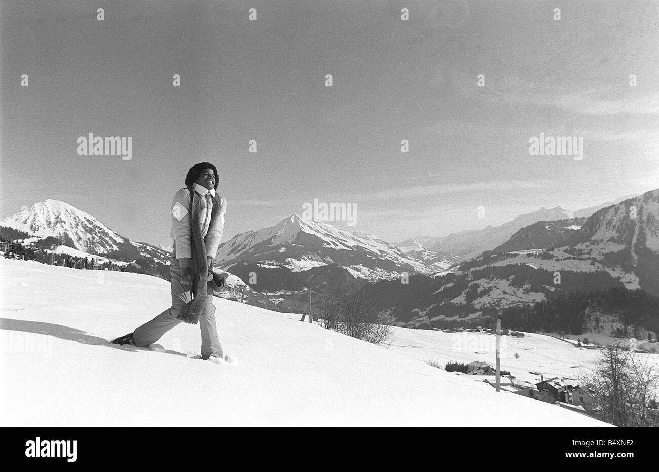 The Jackson 5 February 1979 Michael Jackson performing in Switzerland on  the slopes 24 2 1979 The Jackson Five Stock Photo - Alamy