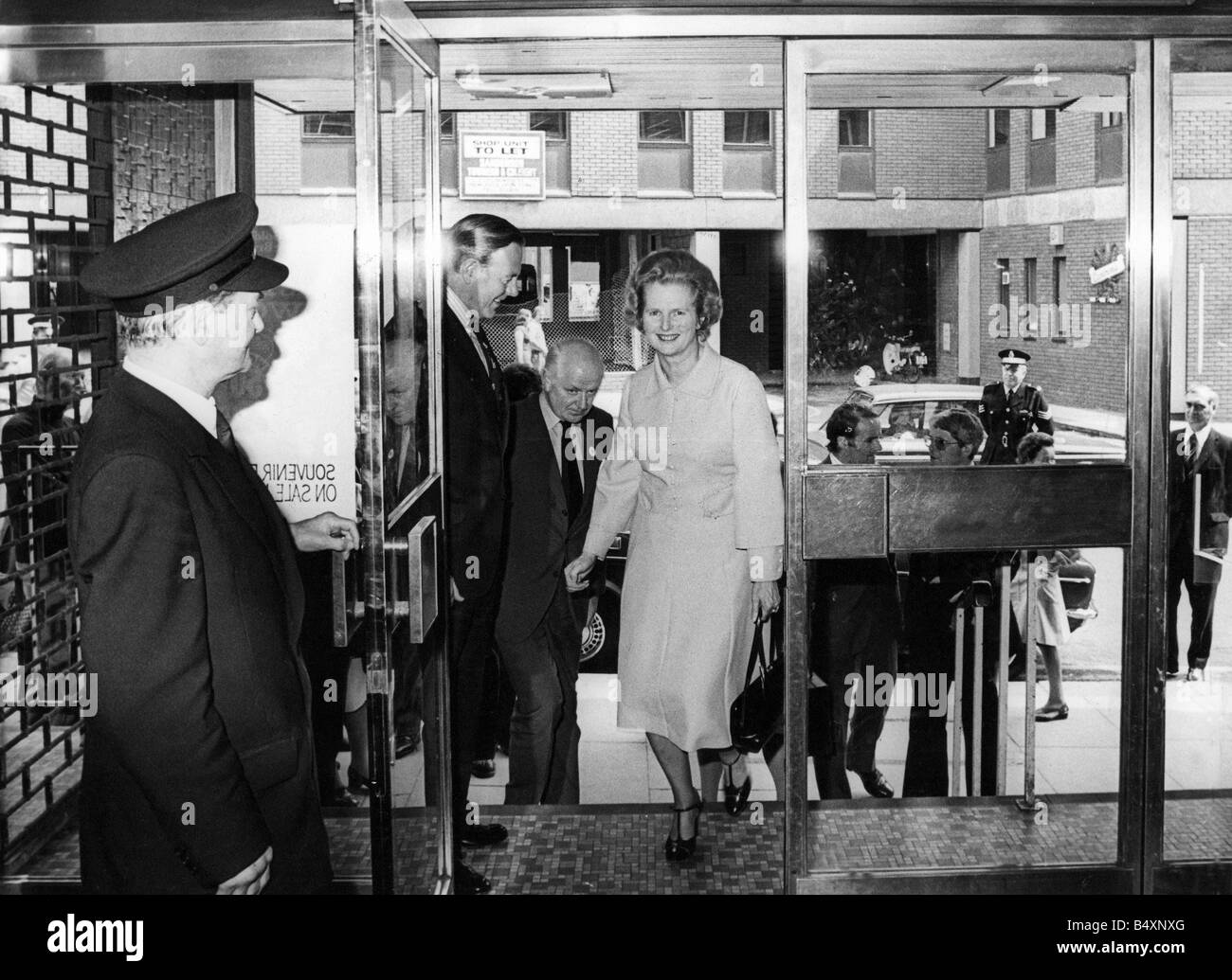 Margaret Thatcher visits the offices of the Newcastle Evening Chronicle