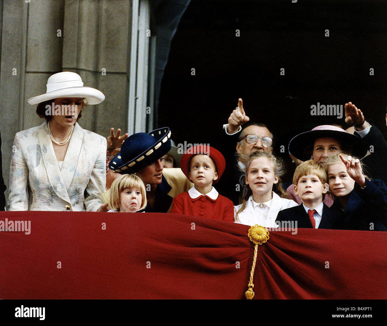 Leonora Romsey being talked to by Princess Diana with Duchess of York