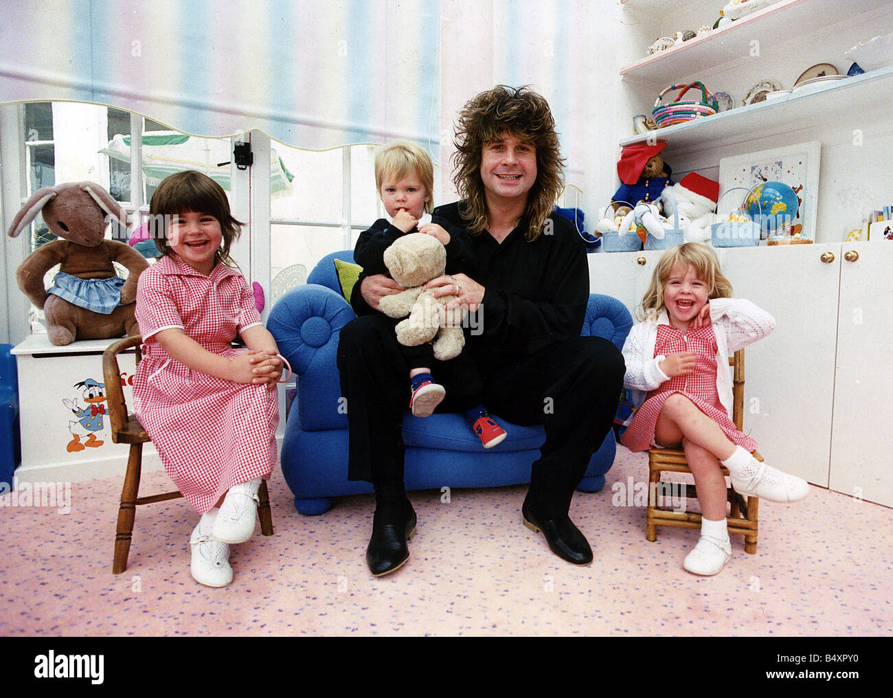 Ozzy Osbourne Singer With His Children Aimee Kelly And Jack Stock Photo Alamy