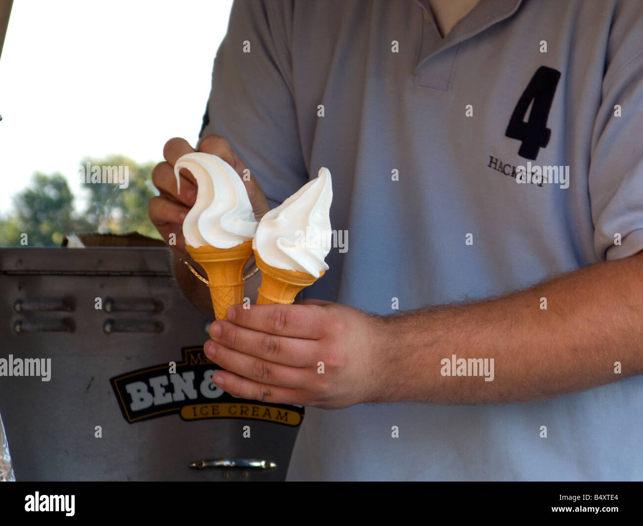 Ice cream seller Stock Photo