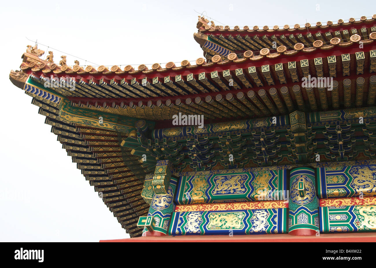 Forbidden City roof detail Stock Photo - Alamy