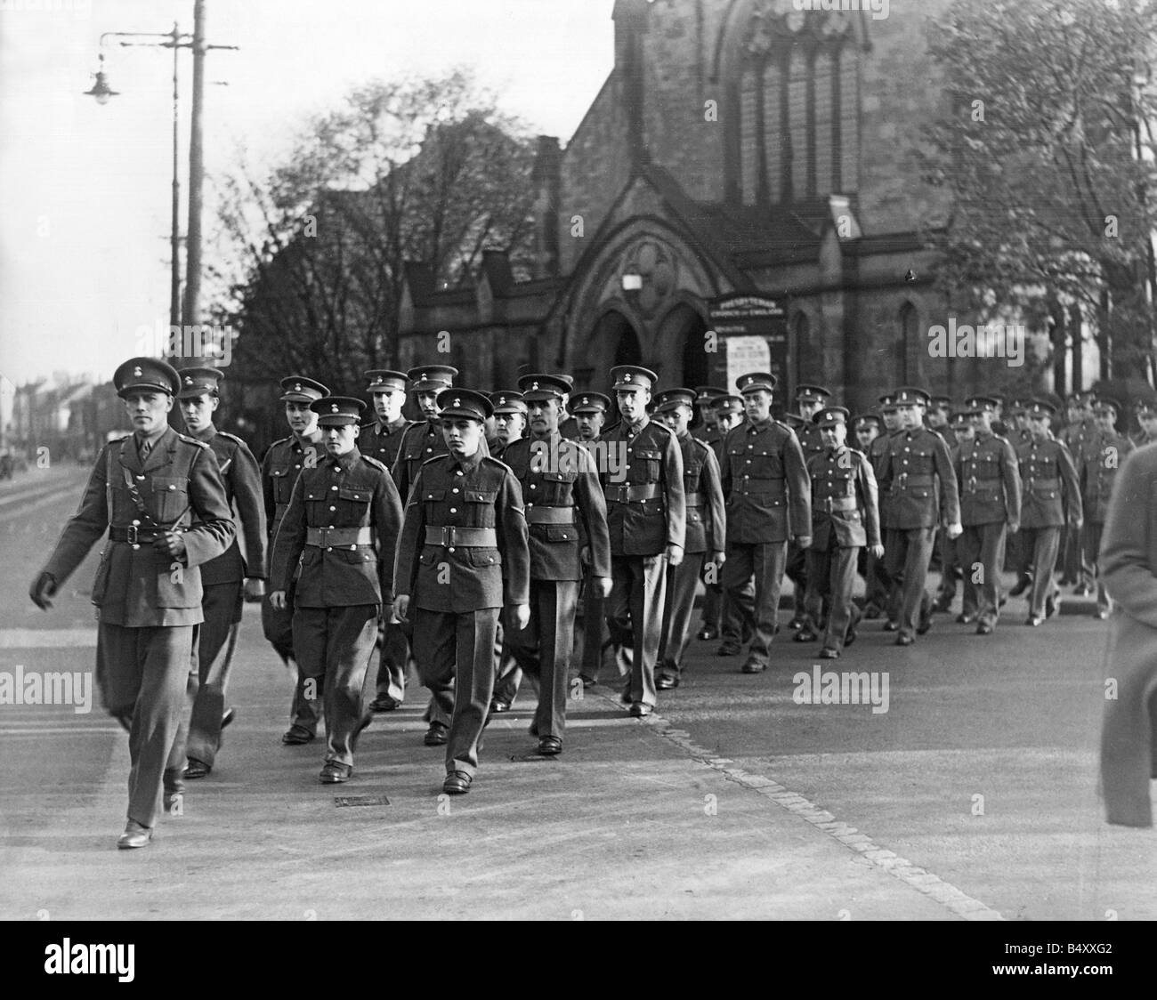 The parade of the 5th Royal Northumberland Fusiliers 53rd Searchlight