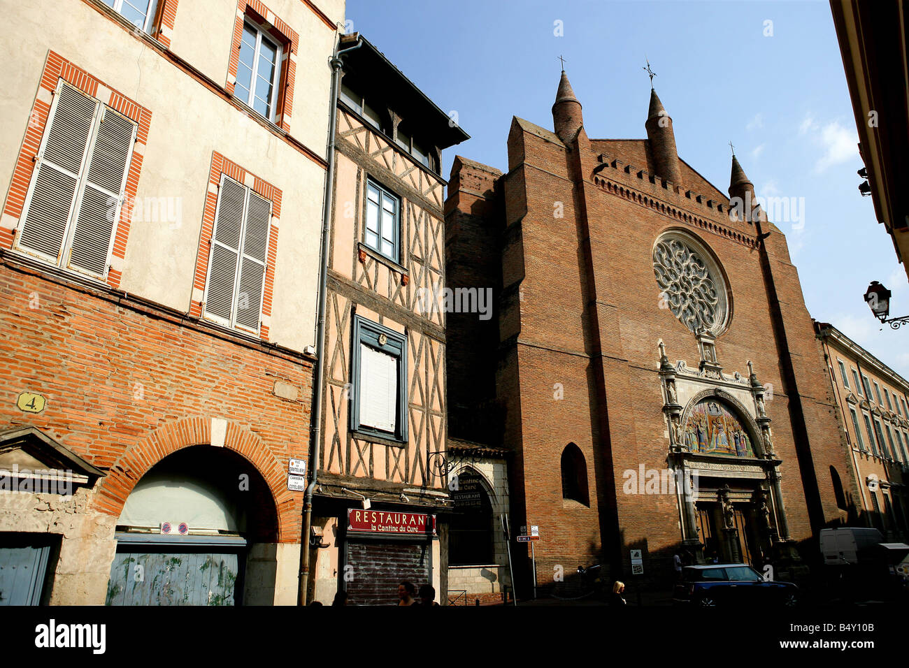 Church building against sky, low angle view Stock Photo - Alamy