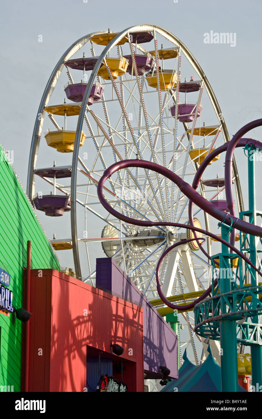 Santa Monica Pier California, CA, USA, US Pacific Park Ferris Wheel