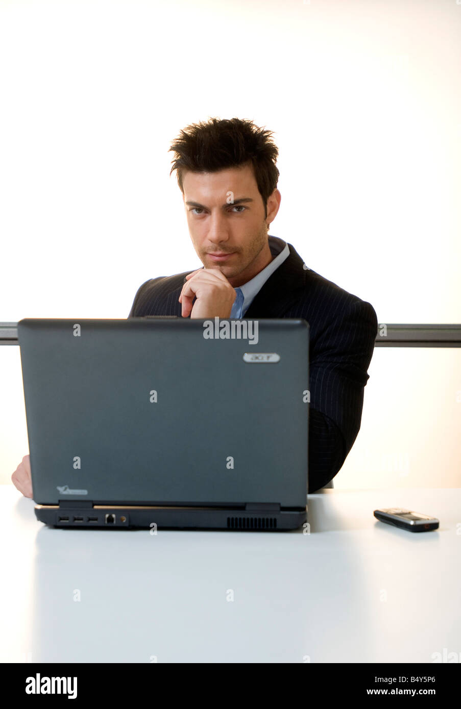 man with notebook Stock Photo - Alamy