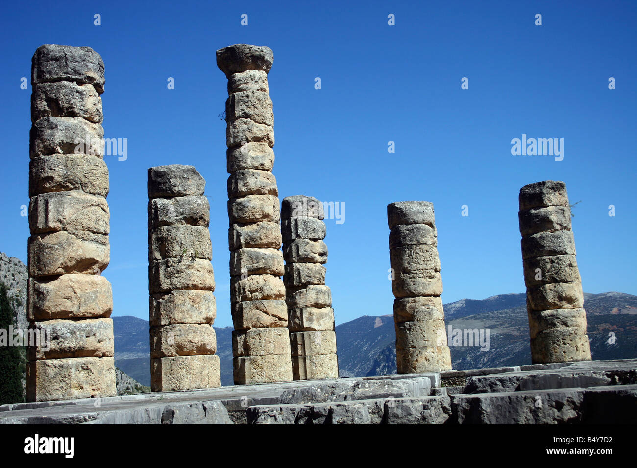 Temple of Apollo Delphi UNESCO World Heritage Site Greece Europe Stock Photo