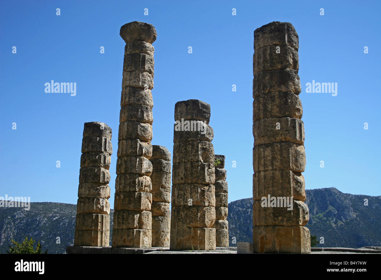 Temple of Apollo Delphi UNESCO World Heritage Site Greece Europe Stock Photo
