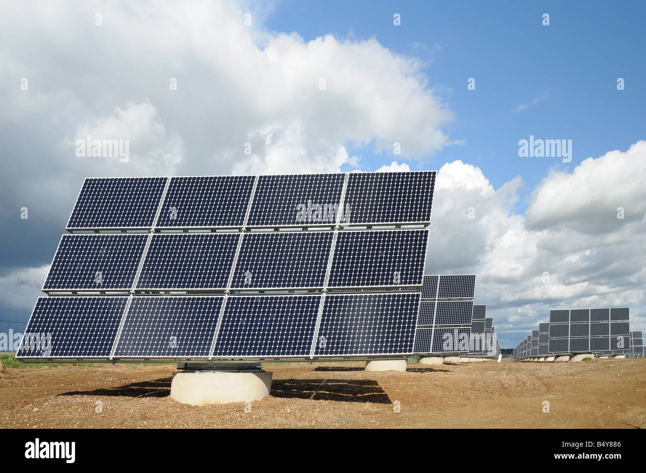Solar panel power station plant on N432 near Llerena Spain Stock Photo ...