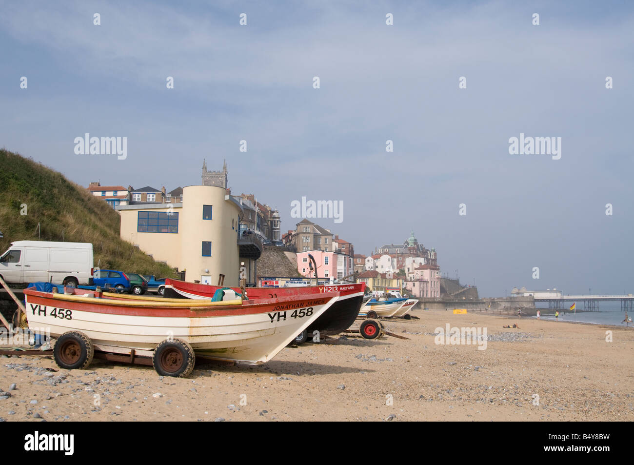 Crab fishing boat on Cromer sea front Stock Photo Alamy