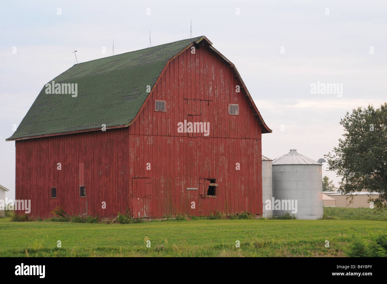 Old Red barn, Illinois  USA Stock Photo