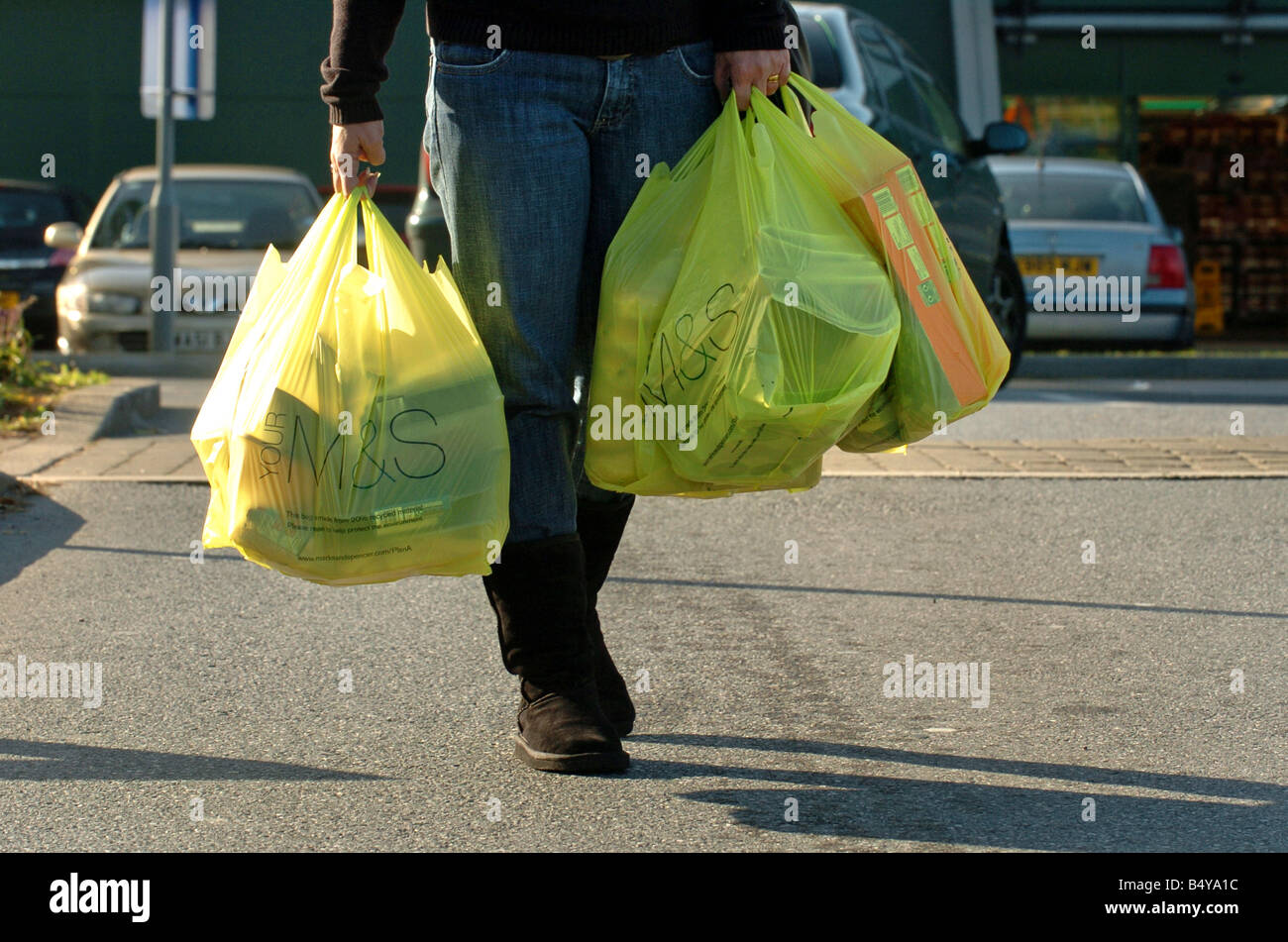 Marks and Spencer Shopping bags Stock Photo - Alamy