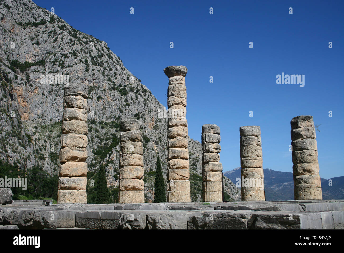 Temple of Apollo Delphi UNESCO World Heritage Site Greece Europe Stock Photo
