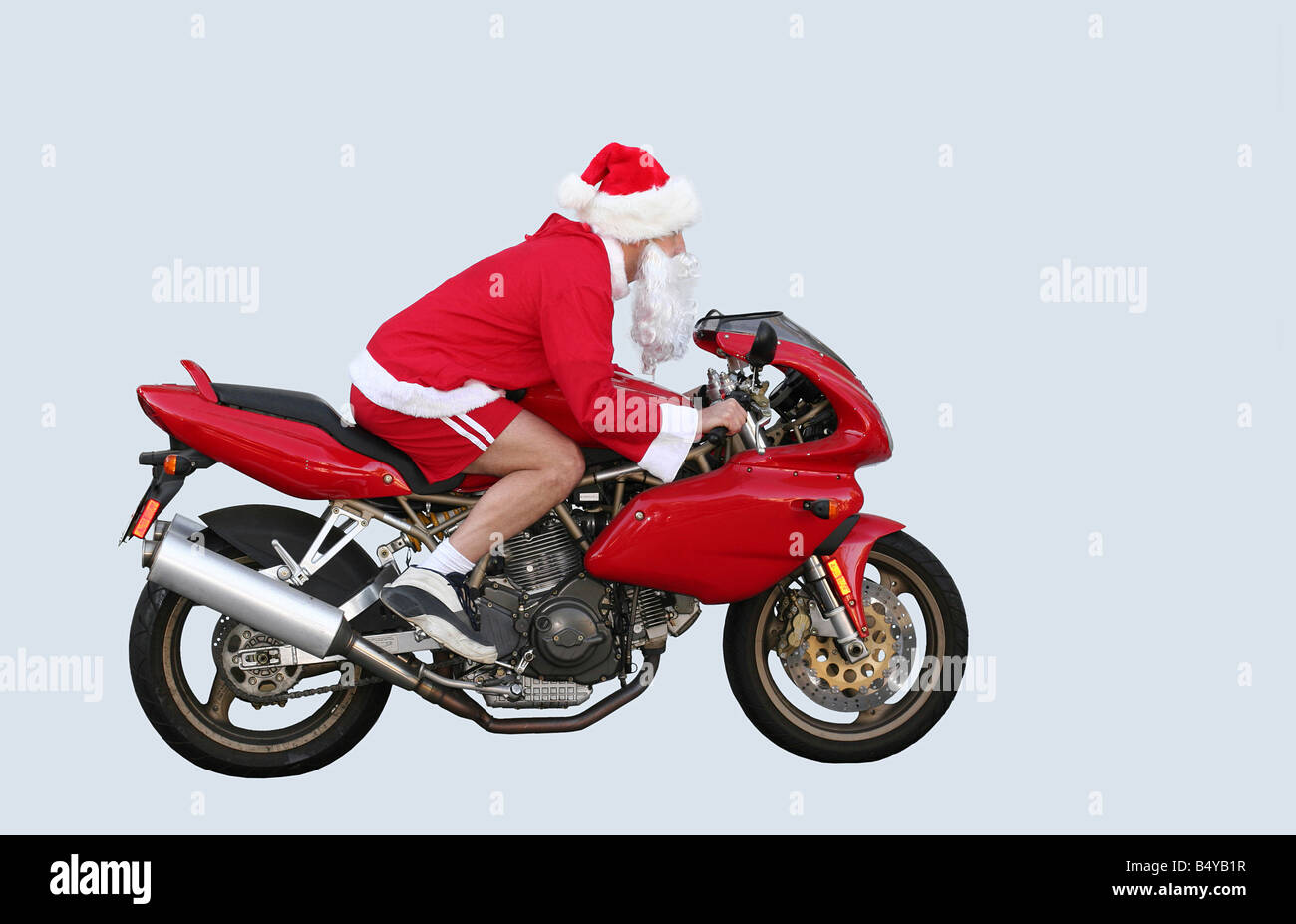 Santa Claus on a motorcycle in California Stock Photo Alamy