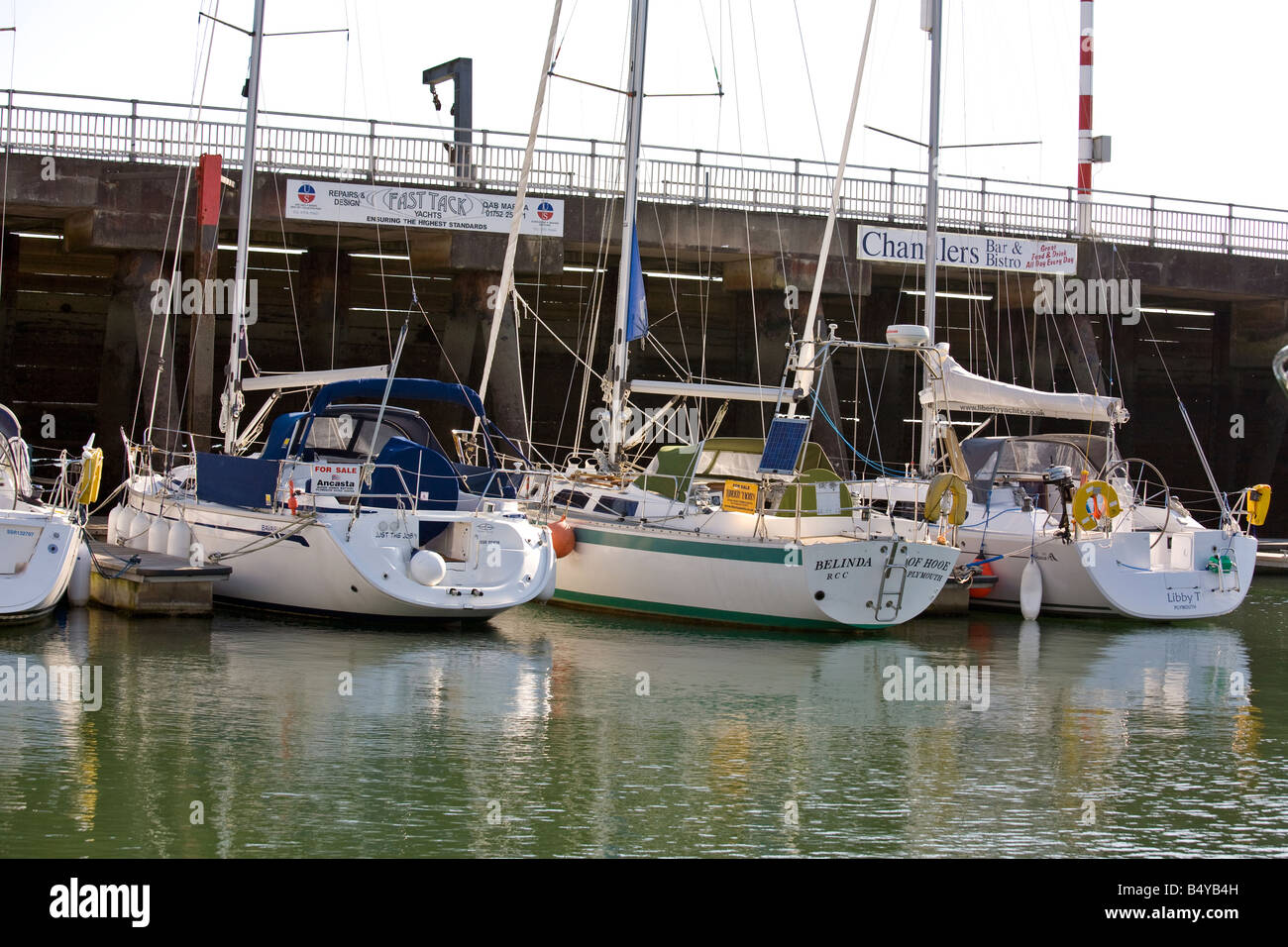 Yachts for sale at Queen Anne s Battery Marina Plymouth Stock Photo Alamy