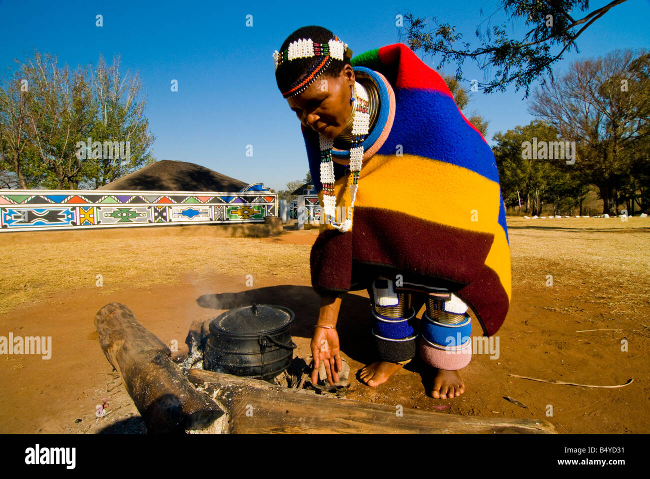 Ndebele, mission station, Botshabele, Limpopo, South Africa Stock Photo