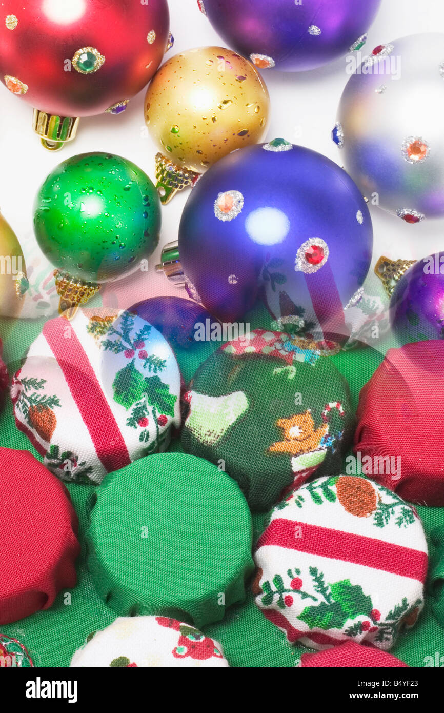 Assorted Christmas Ornaments Stock Photo Alamy