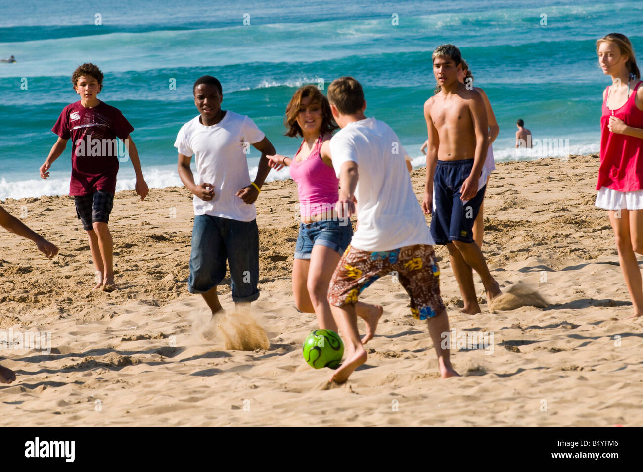 Young people, beach, Durban, Kwazulu-Natal, South Africa Stock Photo