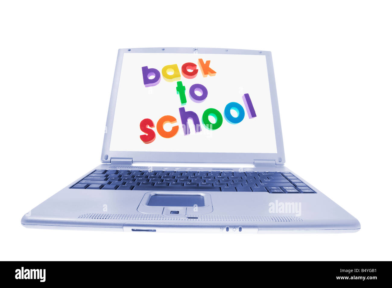 Laptop with Back to School on Monitor Stock Photo Alamy