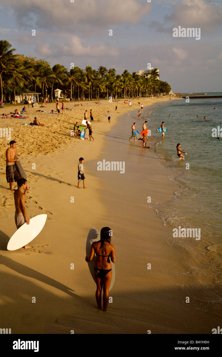 Waikiki Beach Honolulu Oahu Hawaii Stock Photo - Alamy